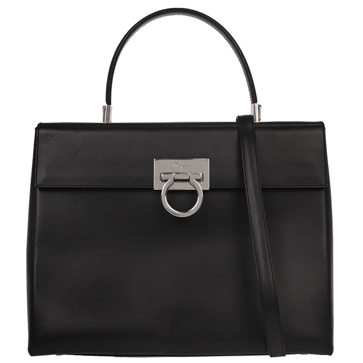 Salvatore Ferragamo Black Gancini 2way Handbag DH-21 9365 115679