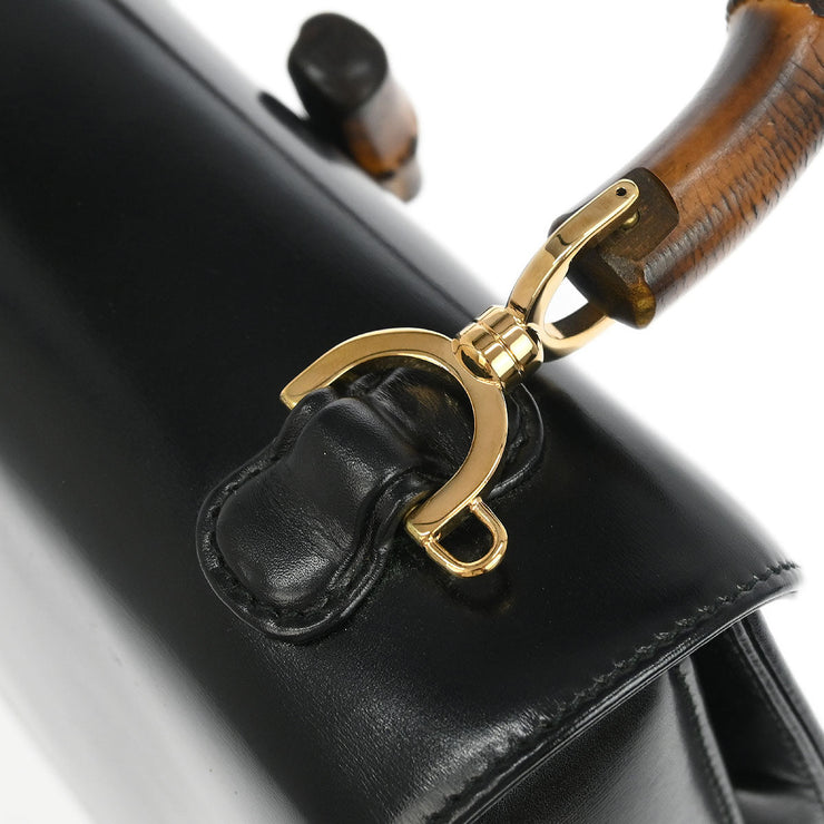 Gucci Black Bamboo 2way Handbag 000.1364.0633 115692