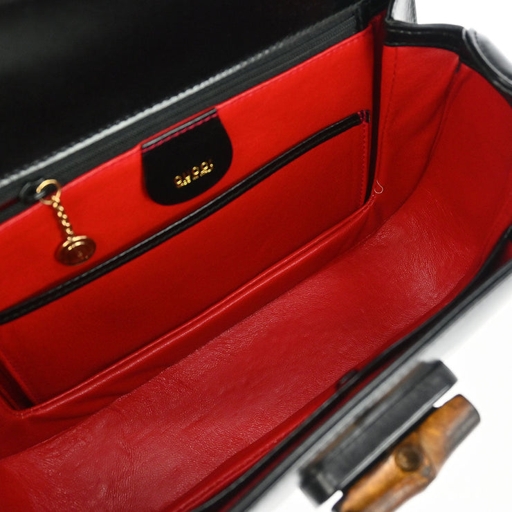 Gucci Black Bamboo 2way Handbag 000.1364.0633 115692