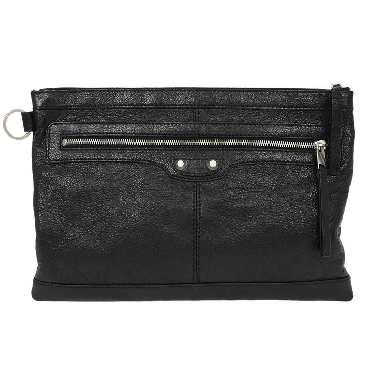Balenciaga Black Leather Clip M Clutch Bag 273022.1000.E.538735 115708