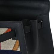 Hermes Black Toile De Camp Cavalcadour Kelly 32 Sellier Handbag AST720 GS 115714