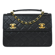 Chanel Black Lambskin 2way Handbag 115716