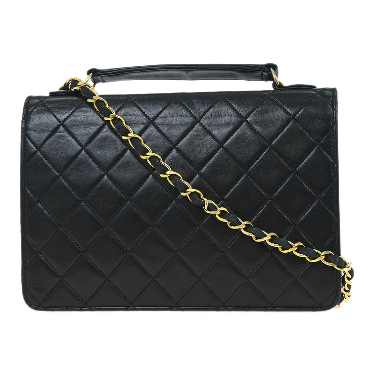 Chanel Black Lambskin 2way Handbag 115716