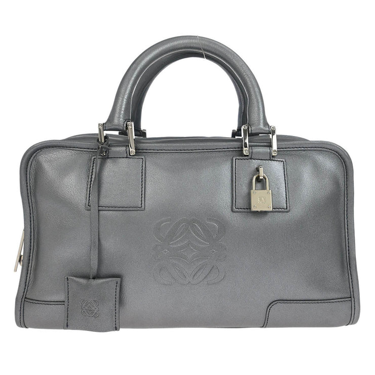 Loewe Silver Lambskin Amazona 28 Handbag 070402 115719