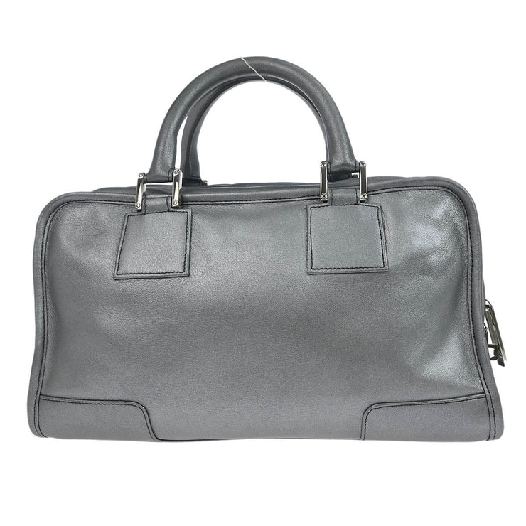 Loewe Silver Lambskin Amazona 28 Handbag 070402 115719