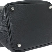 Hermes Black Taurillon Clemence Picotin Lock 18 PM Handbag C AM 010 UH 115728
