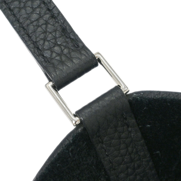 Hermes Black Taurillon Clemence Picotin Lock 18 PM Handbag C AM 010 UH 115728