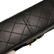 Chanel Black Lambskin Classic Square Flap Shoulder Bag 20 115729