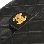 Chanel Black Lambskin Classic Square Flap Shoulder Bag 20 115729
