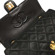 Chanel Black Lambskin Classic Square Flap Shoulder Bag 20 115729