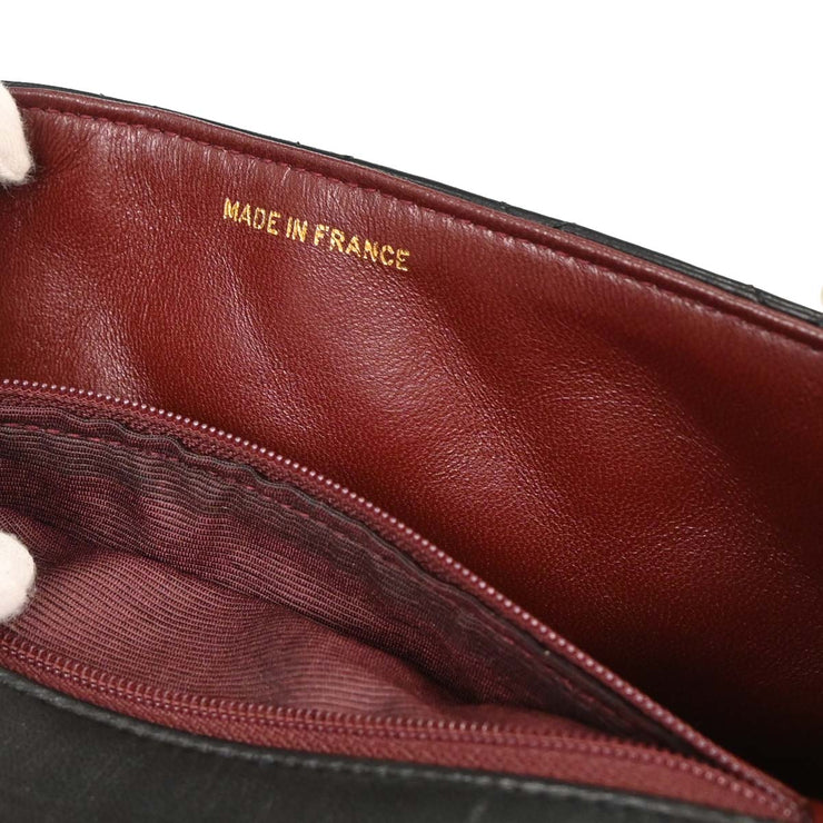 Chanel Black Lambskin Classic Square Flap Shoulder Bag 20 115729