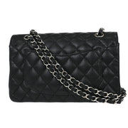 Chanel Black Calfskin Small Classic Double Flap Shoulder Bag 115730