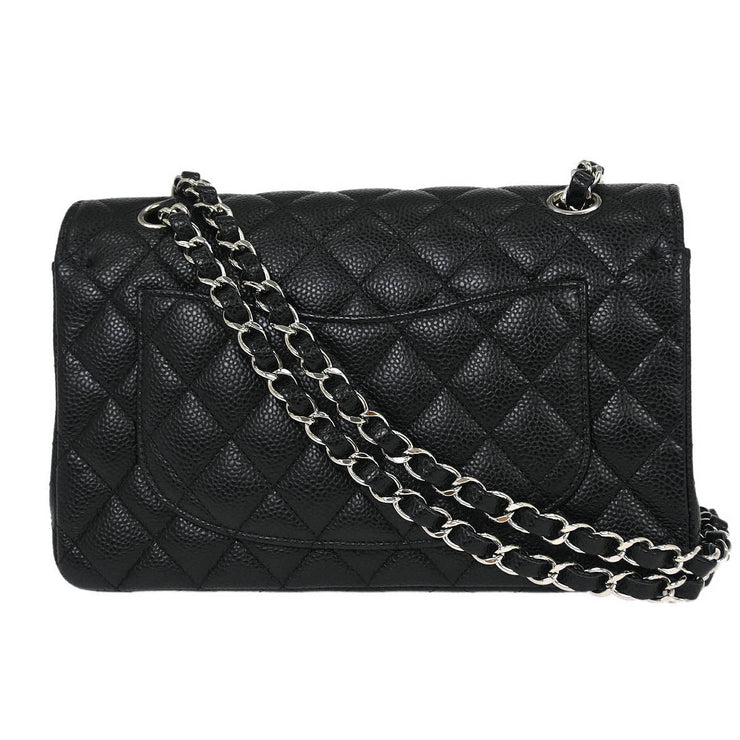 Chanel Black Calfskin Small Classic Double Flap Shoulder Bag 115730