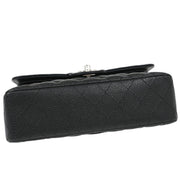 Chanel Black Calfskin Small Classic Double Flap Shoulder Bag 115730