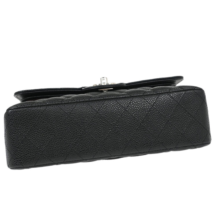 Chanel Black Calfskin Small Classic Double Flap Shoulder Bag 115730