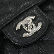 Chanel Black Calfskin Small Classic Double Flap Shoulder Bag 115730