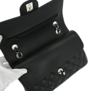 Chanel Black Calfskin Small Classic Double Flap Shoulder Bag 115730