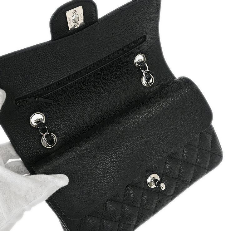 Chanel Black Calfskin Small Classic Double Flap Shoulder Bag 115730