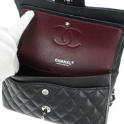 Chanel Black Calfskin Small Classic Double Flap Shoulder Bag 115730