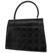 Salvatore Ferragamo Black Embossed Leather Handbag AX-21 0855 115735