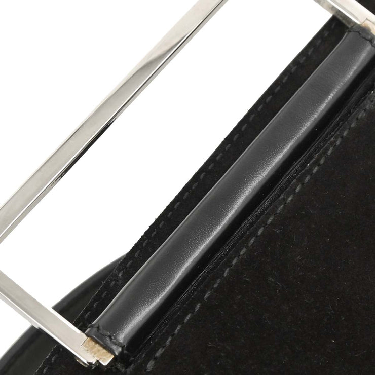 Salvatore Ferragamo Black Embossed Leather Handbag AX-21 0855 115735