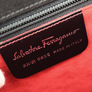 Salvatore Ferragamo Black Embossed Leather Handbag AX-21 0855 115735
