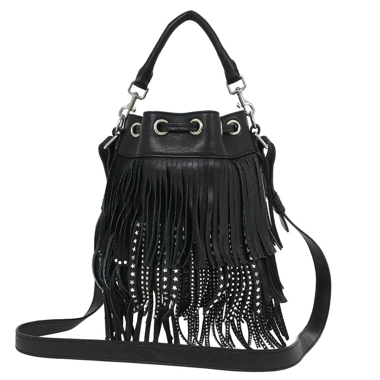 Saint Laurent Black Emmanuelle Fringe Shoulder Bag GT.357603.1115 115737