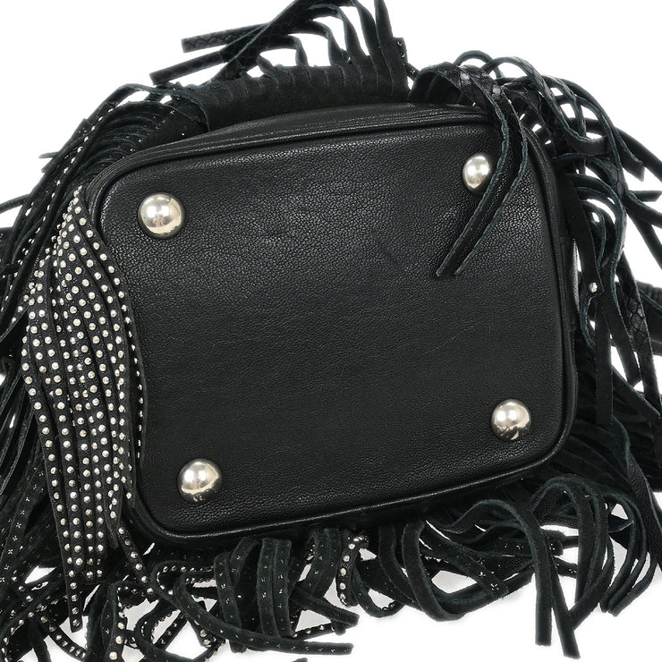 Saint Laurent Black Emmanuelle Fringe Shoulder Bag GT.357603.1115 115737