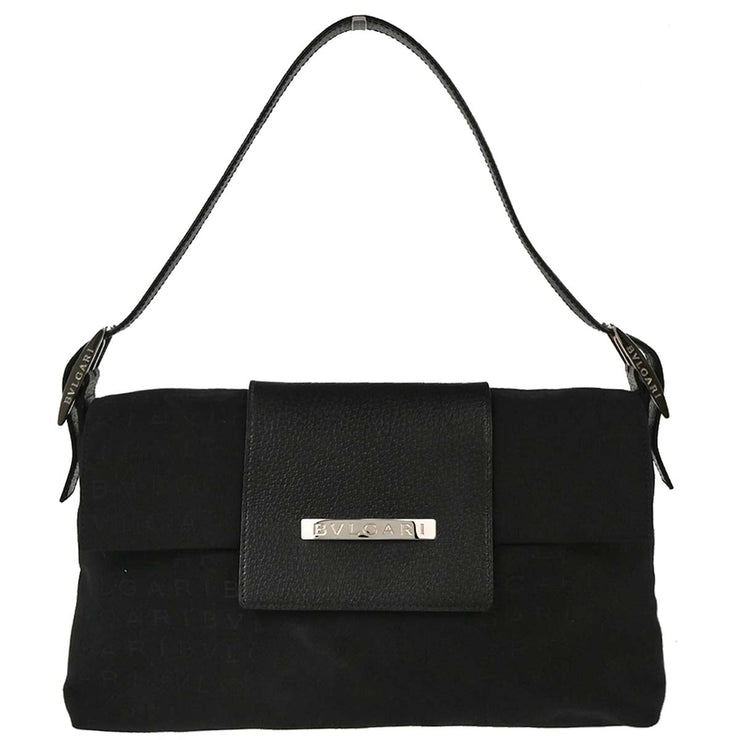 Bvlgari Black Canvas Logomania Handbag LAEGEA 115738