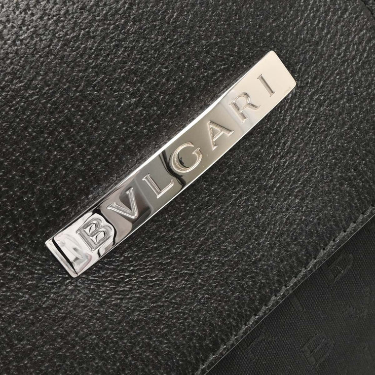 Bvlgari Black Canvas Logomania Handbag LAEGEA 115738