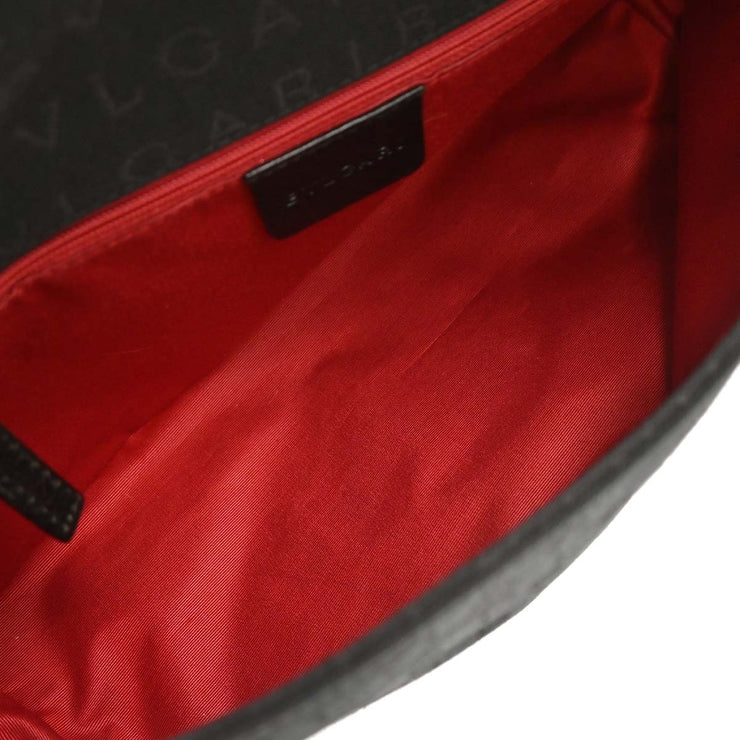 Bvlgari Black Canvas Logomania Handbag LAEGEA 115738