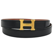 Hermes Black Box Calf Constance Reversible Belt #80 Small Good  Square:A 16 115740