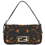Fendi Blue Denim Beaded Baguette Handbag 2372-26424-008 115744