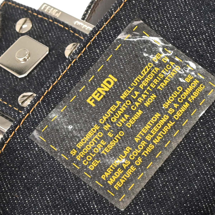 Fendi Blue Denim Beaded Baguette Handbag 2372-26424-008 115744