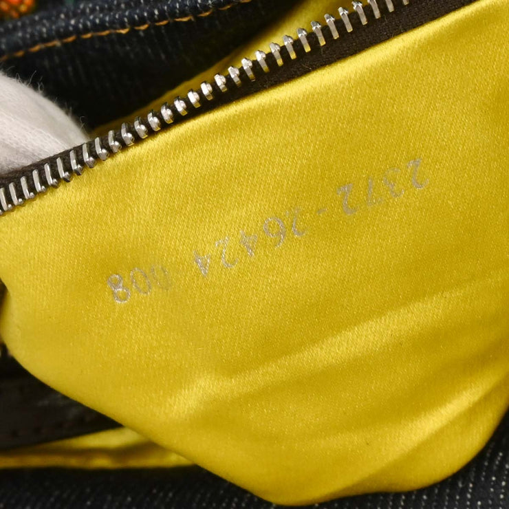 Fendi Blue Denim Beaded Baguette Handbag 2372-26424-008 115744