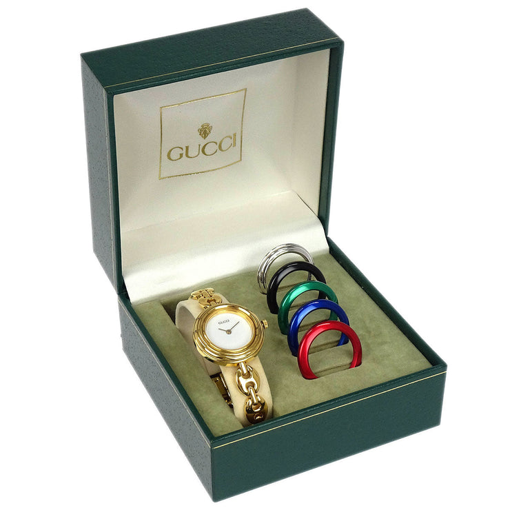 Gucci 11/12.2 Change Bezel Chameleon Quartz Watch SS 115756