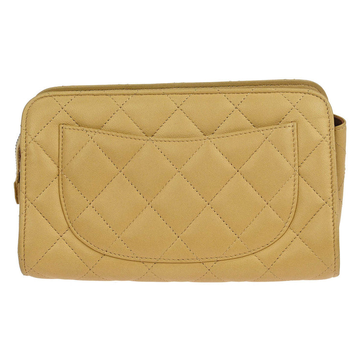 Chanel Beige Lambskin Pouch 115783