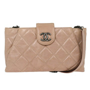 Chanel Beige Calfskin Shoulder Bag 115785