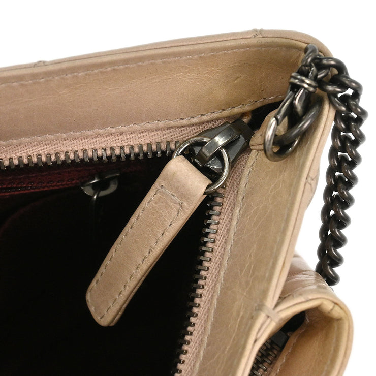 Chanel Beige Calfskin Shoulder Bag 115785