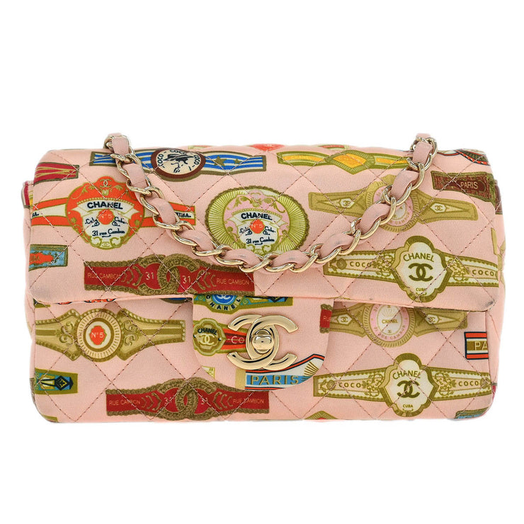 Chanel Pink Satin Cuba Cigare Print Shoulder Bag 115791