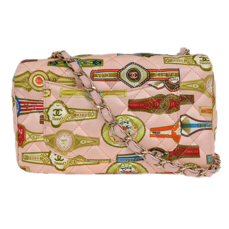 Chanel Pink Satin Cuba Cigare Print Shoulder Bag 115791