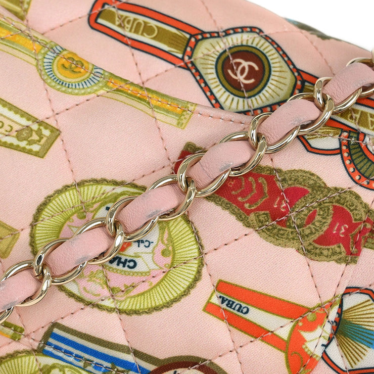 Chanel Pink Satin Cuba Cigare Print Shoulder Bag 115791