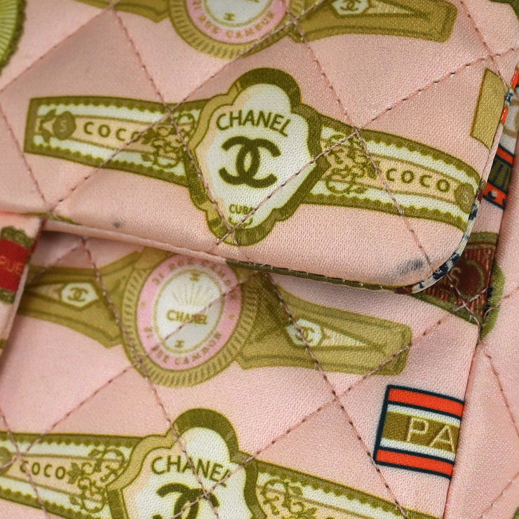 Chanel Pink Satin Cuba Cigare Print Shoulder Bag 115791