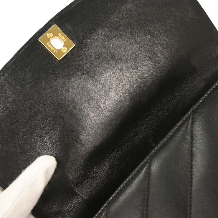 Chanel Black Lambskin 2way Handbag 115794