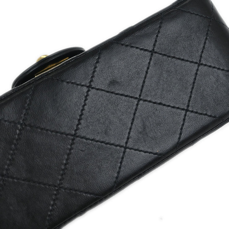 Chanel Black Lambskin Mini Classic Square Flap Shoulder Bag 17 115795