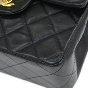 Chanel Black Lambskin Mini Classic Square Flap Shoulder Bag 17 115795