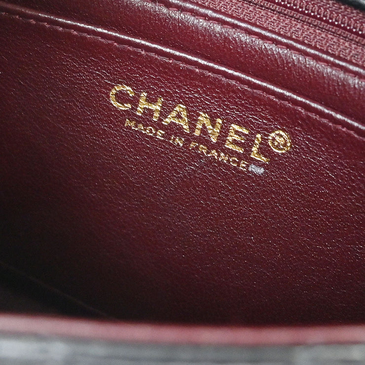 Chanel Black Lambskin Mini Classic Square Flap Shoulder Bag 17 115795