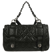 Chanel Black Lambskin 2way Shoulder Handbag 115796
