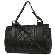 Chanel Black Lambskin 2way Shoulder Handbag 115796