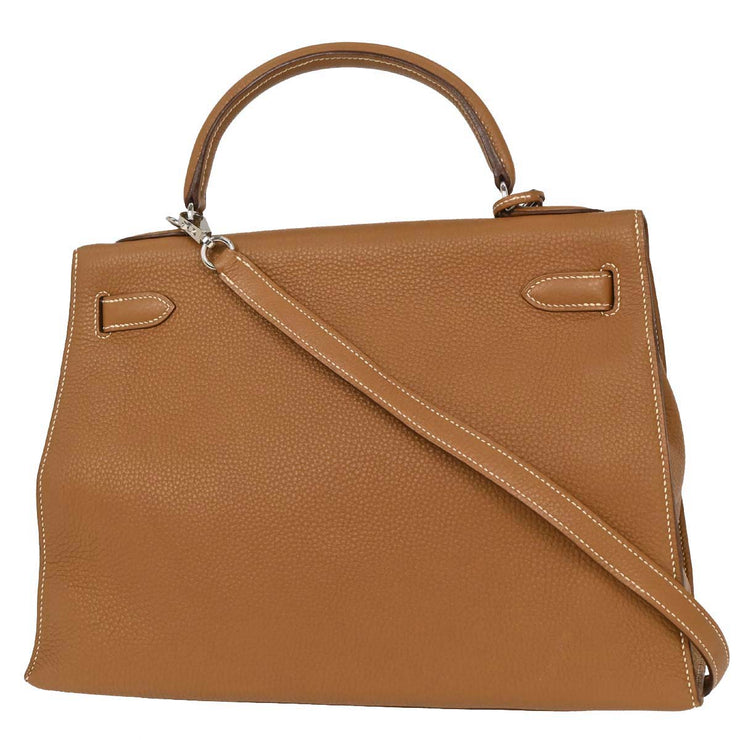 Hermes Gold Togo Kelly 32 Sellier 2way Handbag 5C Square:I 115813
